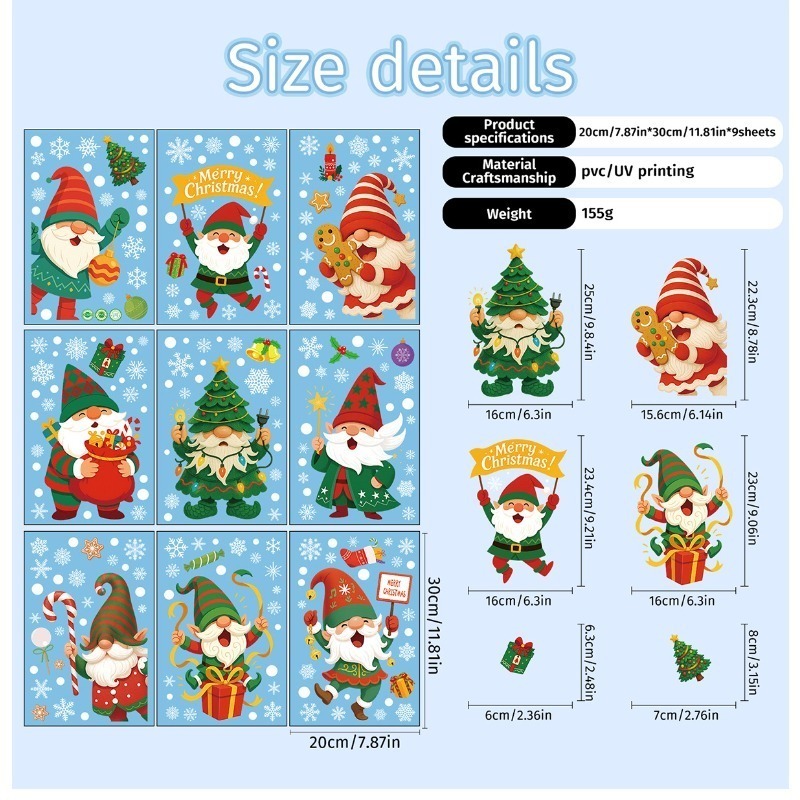 9 sheets/set of Santa Claus el - Sticker Sheet Set review and price